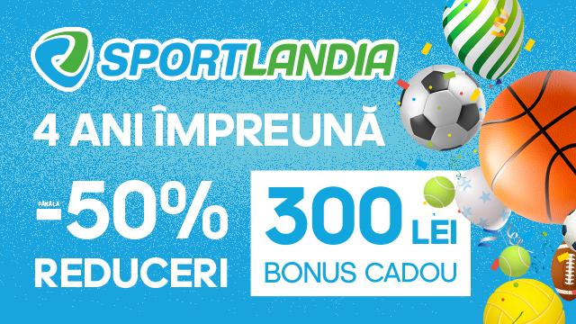 Ziua de Naștere a SPORTLANDIEI: până la 50% reduceri și 300 bonusuri pentru toată lumea!