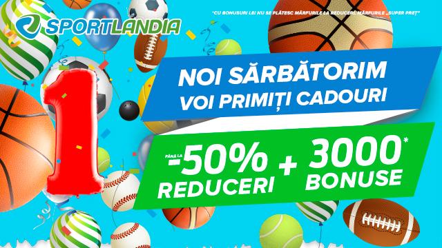 SPORTLANDIA: cadouri tuturor în cinstea primei zile de naștere