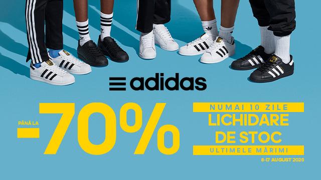 ADIDAS: lichidarea ultimelor mărimi cu reduceri până la -70%